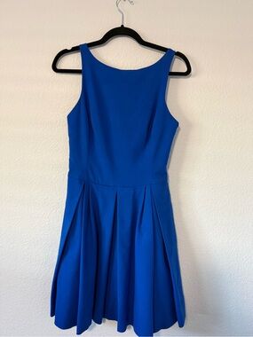 Polo by Ralph Lauren Cobalt Blue Sleeveless Pleated Fit-and-Flare Dress  V1